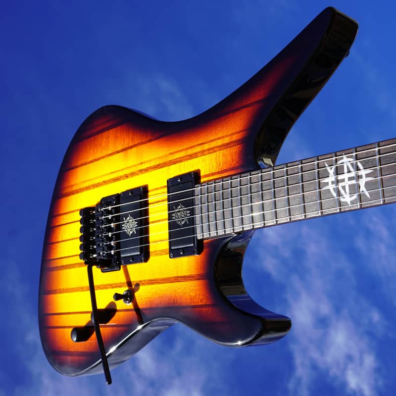 Schecter USA CUSTOM SHOP Synyster Gates FR Vintage Sunburst w/Pinstripes 6-String Electric Guitar w/ Black Tolex Case image 1