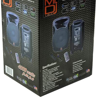 2 MR DJ DSP4000 PAIR 15" 4000W Bluetooth Portable PA DJ Speaker Stands image 8