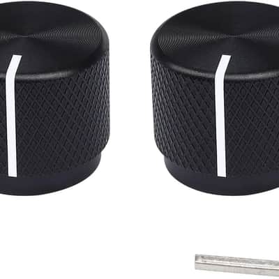 2pcs Guitar Knob,Black Aluminum Rotary Electronic Control Potentiometer Knob,Volume Control Knob,Audio knob,Electric Guitar Knob,Switch Knob,20mm Dia. x 17mm Height for 6 mm Diameter Shaft image 4