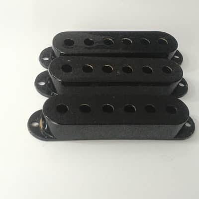 Genuine Fender Relic Black Strat Pickup Covers Stratocaster Electric Guitar 52mm image 2