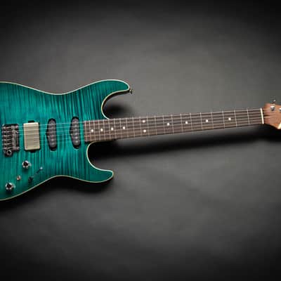 Tom Anderson Drop Top Transparent Teal Burst (06-26-24A) image 2