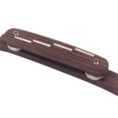Mandolin Rosewood Archtop Bridge with Nickle Saddles Height Adjustable Compensated Bridge image 1