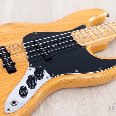 1976 Fender Jazz Bass Natural Ash w/ Pearl Blocks + Binding, Case image 6