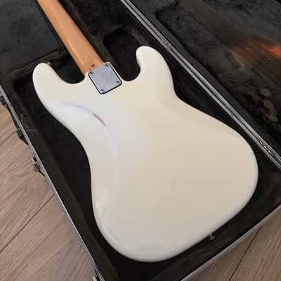 1976 Fender Precision Bass Left-Handed refin nitro olympic white image 12