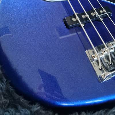 Fender American Standard Jazz Bass Fretless Custom Upgrades Mystic Blue 4-String image 11