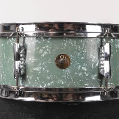 1970s Beverley 5x14 Emerald Green Pearl Snare Drum image 1