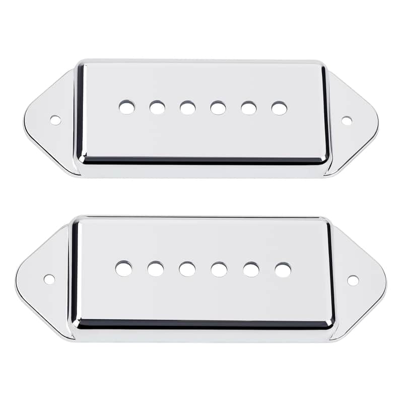 Brand New Plastic P90 Pickup Covers Electric Guitar P90 Dog Ear Pickup Covers 52mm (2-3/64") Bridge Pickup Covers For Epiphone Les Paul LP Electric Guitar Pack of 2 JT/SYQG-06 Chrome image 1