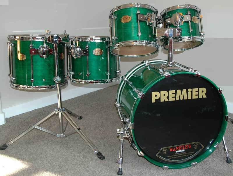 Premier Signia 5Pc Drum Set. Emerald Green Lacquer. Maple Shells. Excellent! image 1