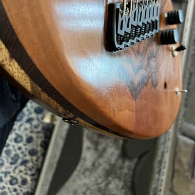 One of a kind 2018 RLG Red Layer Guitars Custom made in Amsterdam Multi-scale 27.7”-29.4” Juggernaut Baritone 8 string graphtech ghost Piezo saddles/preamp Lundgren M8 Alex Grey Inspired Inlay Hiscox Tool Djent Meshuggah image 15