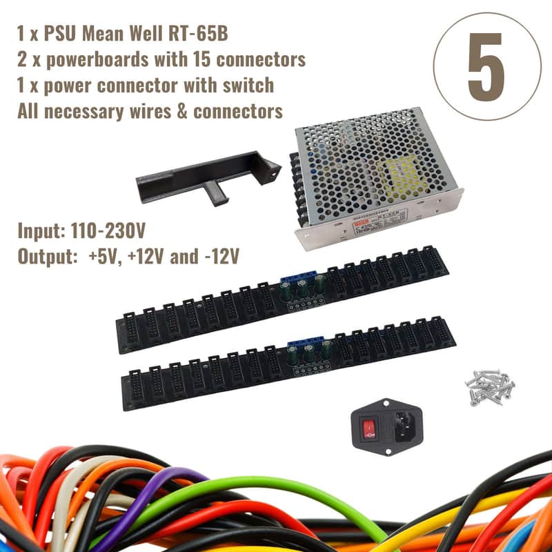 1x65W PSU / 2x15 busboard • PSU kit for Eurorack Case image 1