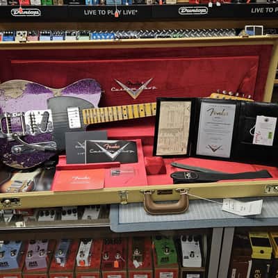 Fender Custom Shop Cunife Blackguard Telecaster w/Bigsby Heavy Relic Magenta Sparkle 2025 image 8