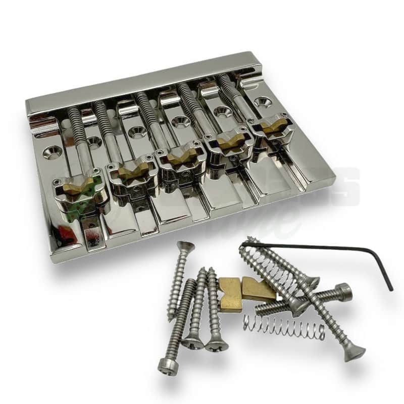 Hipshot MassKicker (Kickass) 5 String Bass Bridge / Mounting Style 2 / Nickel Finish image 1