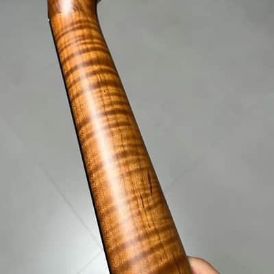 AAAAA Tele Ebony Fretboard Roasted flame Maple Electric Guitar Neck Radius 12inch Round stainless steel 22 frets hole 10mm Radius: 12 inches image 17