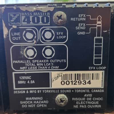 Yorkville (Traynor) 400H Bass Master Amp 1990s Canada image 10