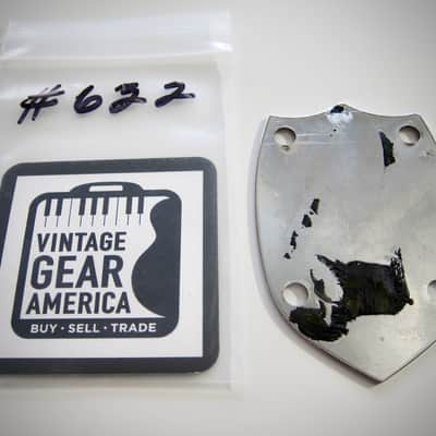 Fender Neck Plate USA Acoustics Authentic Vintage Guitar Part Circa-1964-1971-Chrome image 5