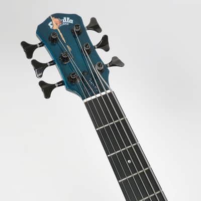 1994 Pedulla  MVP 6 Left Handed- Blue Green Burst - Rare Lefty 6 String Bass - Players Condition -Flamed Maple image 12