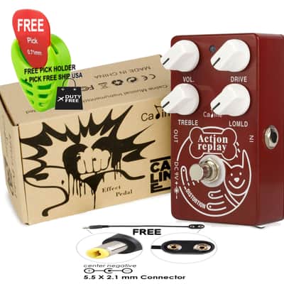 Caline CP-74 Red Action Replay Distortion Pedal True Bypass, FREE PICK + HOLDER+ FREE SHIP USA image 5