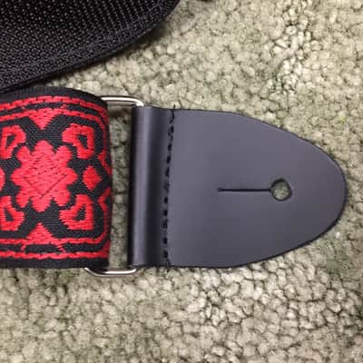 2” Fender (no logo) Guitar Strap with Sandwiched leather Tabs and Metal Buckles image 3