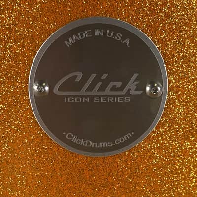 Click Icon 6.5x14 5ply 5+5 Maple Snare Drum Orange Misty Sparkle image 8