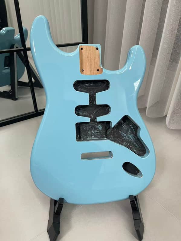 blue gloss SSH Alder wood  Strat Electric guitar body single single humbucker image 1