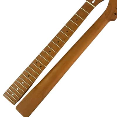 Roasted Maple Wood Guitar Telecaster Tele Style Neck, 22 Frets Fretboard image 3