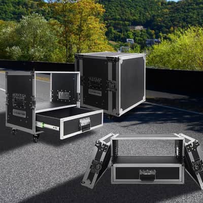 STRC-8U2DR | 8U Rack Case with 2U Rack Drawer, Casters, for 19" Amps, Mixers, Microphone Receivers image 8