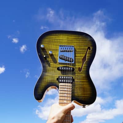 Schecter USA CUSTOM SHOP MASTERWORKS PT Nashville S/H Olive Green Sunburst w/ Tolex Case (2022) image 9