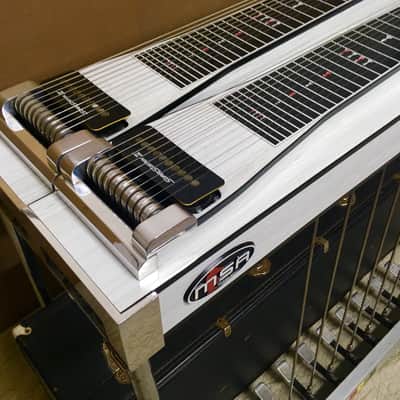 MSA Classic D10 E9 C6 Pedal Steel Guitar White Mica image 1