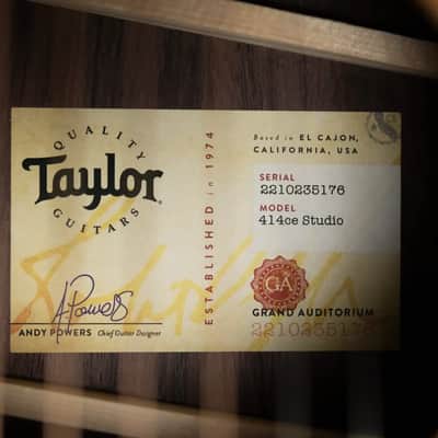 Taylor 414ce Studio Grand Auditorium Acoustic/Electric Guitar - Natural with Gig Bag image 18
