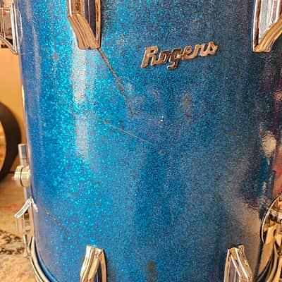 Rogers 20-16-13" Holiday Drum Kit in Blue Sparkle image 13