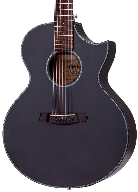 Schecter Orleans Stage-7 Acoustic Electric Guitar. Satin See Thru Black image 1