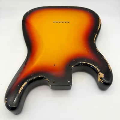 MJT Stratocaster Body Alder Relic Nitro 3-Tone Sunburst mjt6663 image 7