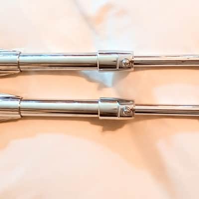 UNMARKED/UNKNOWN BASS DRUM SPURS PAIR - CHROME - FREE SHIP TO C-USA! image 3