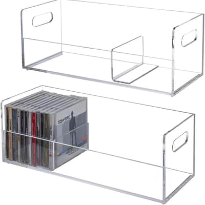 Clear Acrylic Stackable CD Storage Bins (Set of 2) — Studio-Grade Media Organizers for CDs, Sample Libraries & Retro Audio Collections image 1