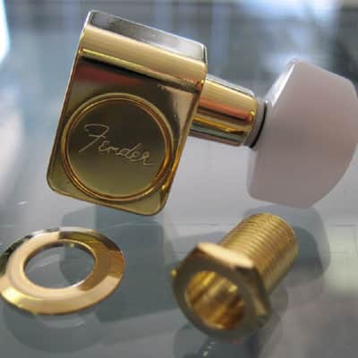Fender Deluxe Gold Tuners with White Pearloid Buttons 0990846200 image 2