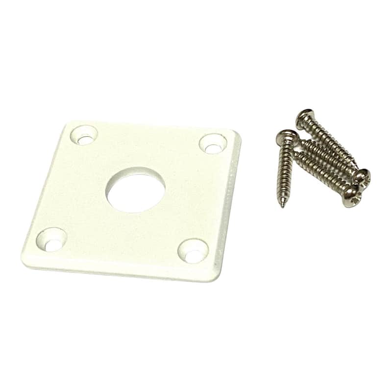 AP-0633-025 Square Jack Plate For Les Paul® Guitar/Bass - White Plastic image 1