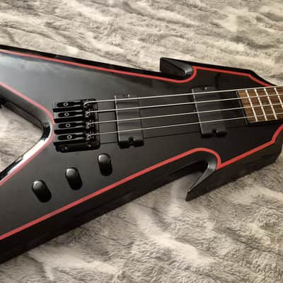 Halo Hellion Custom Bass - 4-String - Flying V - Black and Red Trim - Hellfire Bass image 14