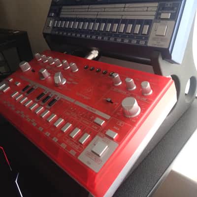 Behringer TD-3 (Red) & RD-6 (Blue) with 2 Tier stand image 1