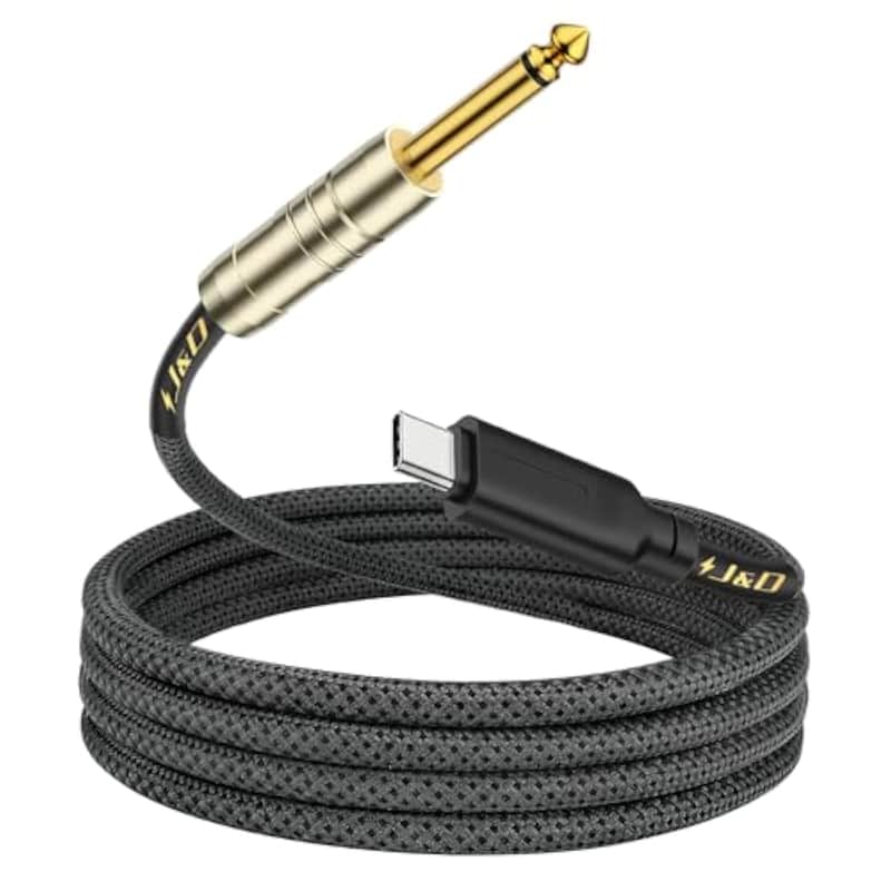 Usb C To 6.35 Mm 1/4 Inch Ts Guitar Audio Cable, Audio Recording, Bass, Electronic Piano Microphone Cord Compatible With Iphone 16 Pro Max/16 Pro/16 Plus/16/15/15 Pro Max/15 Pro/15 Plus, 6.6 Feet image 1