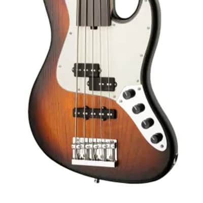 Sadowsky MetroLine 21-Fret Vintage P/J Bass-Swamp Ash Body-5 String-Almond Sunburst Transparent Satin-Fretless image 4