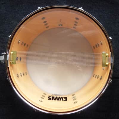 Double A drums 7.5x14" custom snare drum, pearl masters custom extra shell in amber burnish finish w/ video image 6