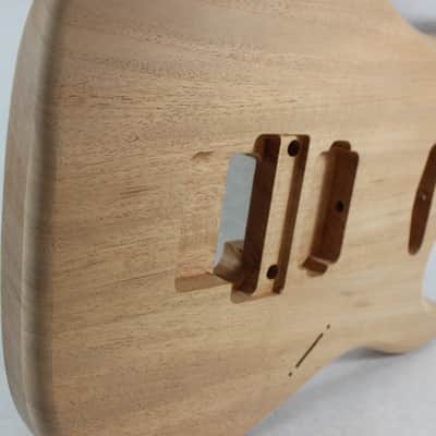 Unfinished Mahogany HxS guitar body - fits Fender Strat Stratocaster neck Floyd Rose J1342 image 6