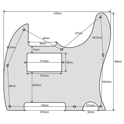 Telecaster Scratchplate Pickguard Humbucker to fit Fender USA/MEX - Silver Pearl image 2