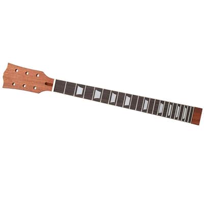 Electric Guitar Neck, 22 Fret Guitar Neck Mahogany Rosewood Fingerboard with Binding Inlay for Lp Guitar Replacement, with a Natural Finish and White Trapezoid Inlay image 7
