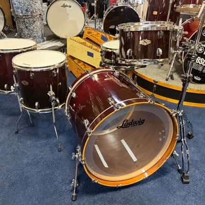 Ludwig Epic X Over 5 piece/hardware 2013 - Cherry see thru lacquer image 6