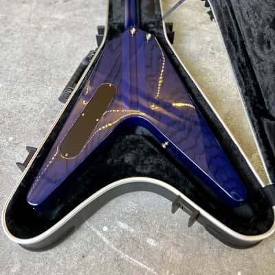 Greco Flying V c 1990- 2000 trans Amethyst original vintage MIJ Japan ox image 10