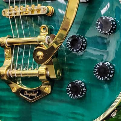 Gibson Les Paul Custom in Translucent Green w/ Bigsby, Gold Hardware & Original Case image 10