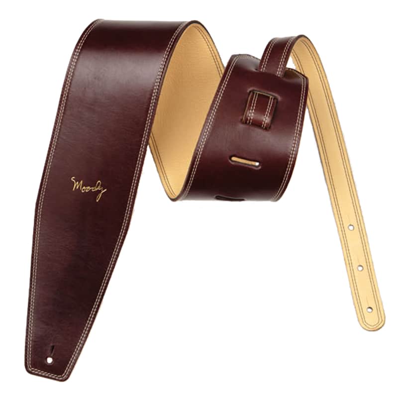 4.0" Suede Backed Guitar Strap - Brown/Cream Long (adjusts from 47" - 54") + $15.00 image 1