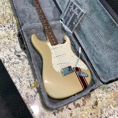 Video! Fender John Mayer Signature Stratocaster - Shoreline Gold w/ Maroon Racing Stripe image 2