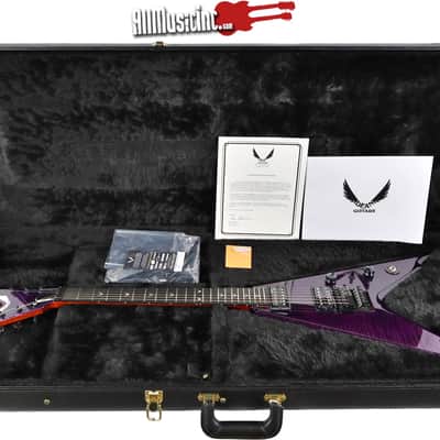 Dean USA Razorback V Floyd Flame Top Prototype Electric Guitar - Trans Purple image 2